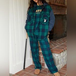 PacSun x Playboy Exclusive Plaid Oversized Hooded Jacket